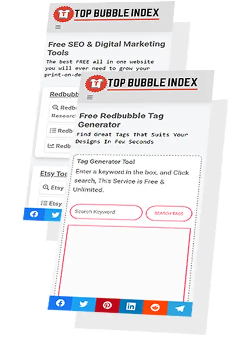 Redbubble Tags Generator with Topbubbleindex